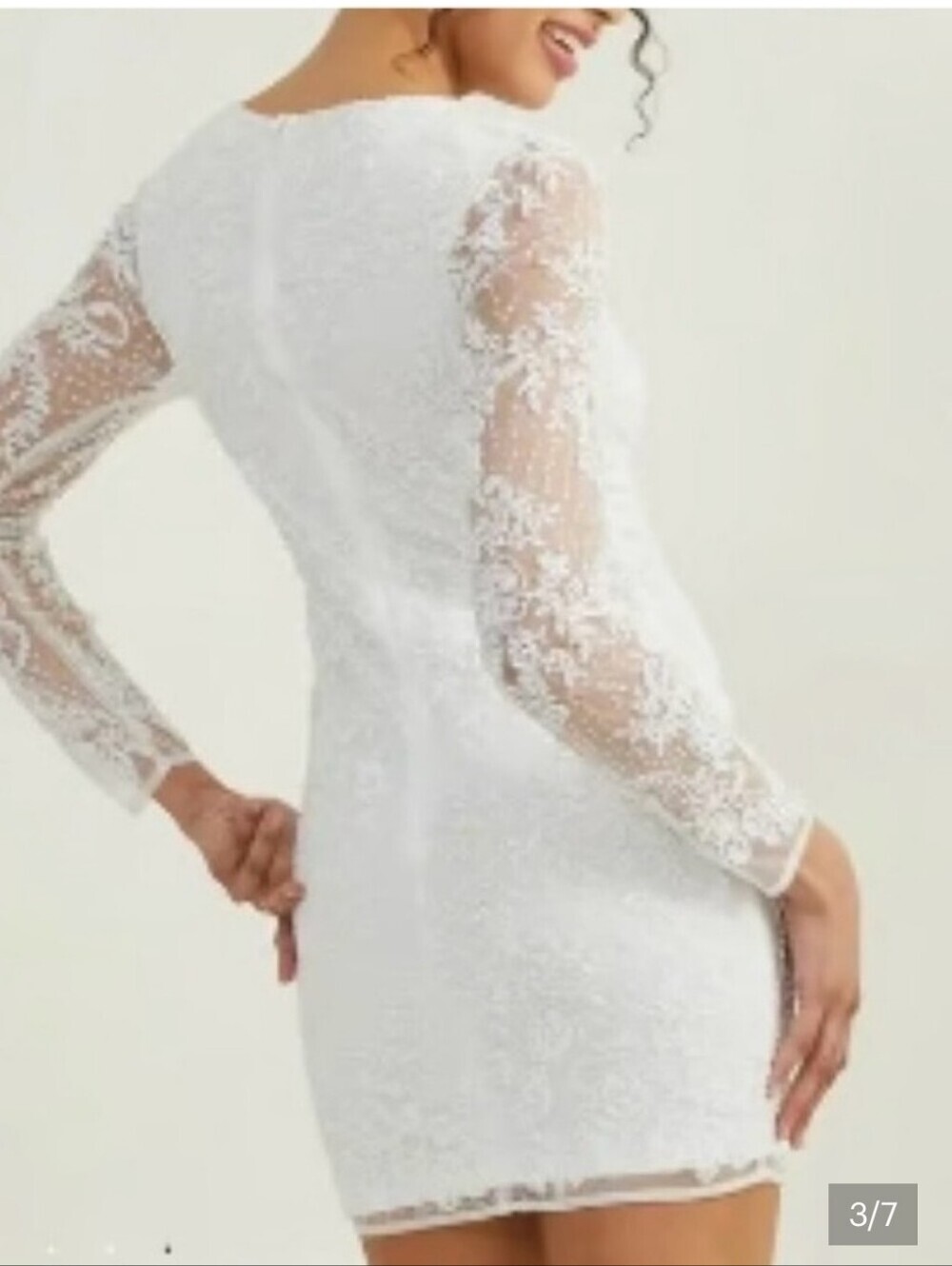 Altar'd State White Lace Long Sleeve Shift Dress - Picture 3 of 12